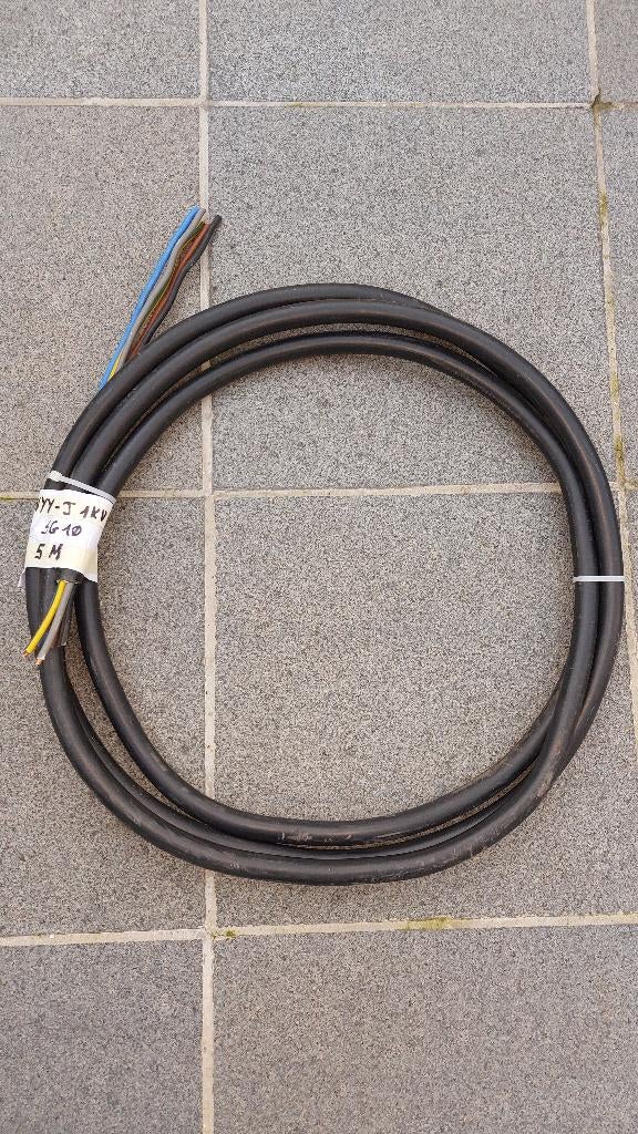 5M Câble NYY-J 1 KV 5G10mm², Bricolage & Construction, Enlèvement, Utilisé, Câble ou Fil électrique