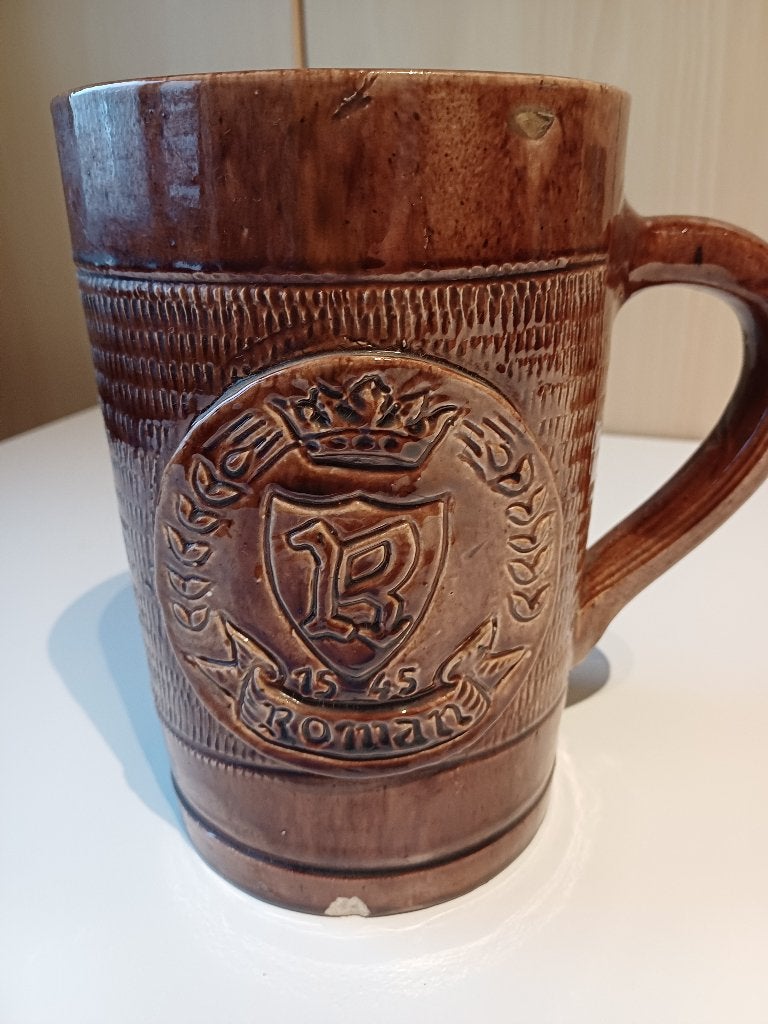oude bierbeker brouwerij Roman Oudenaarde  bruin, Verzamelen, Ophalen, Zo goed als nieuw, Overige typen