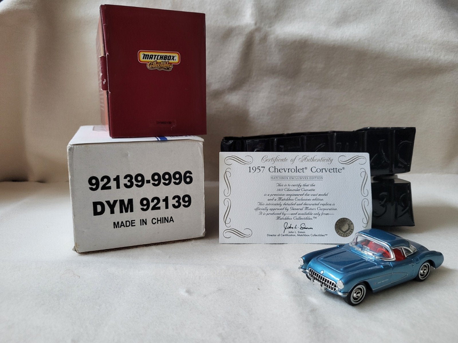 Boîte d'allumettes Dinky DYM92139 1957 Chevrolet Corvette, Enlèvement ou Envoi, Matchbox