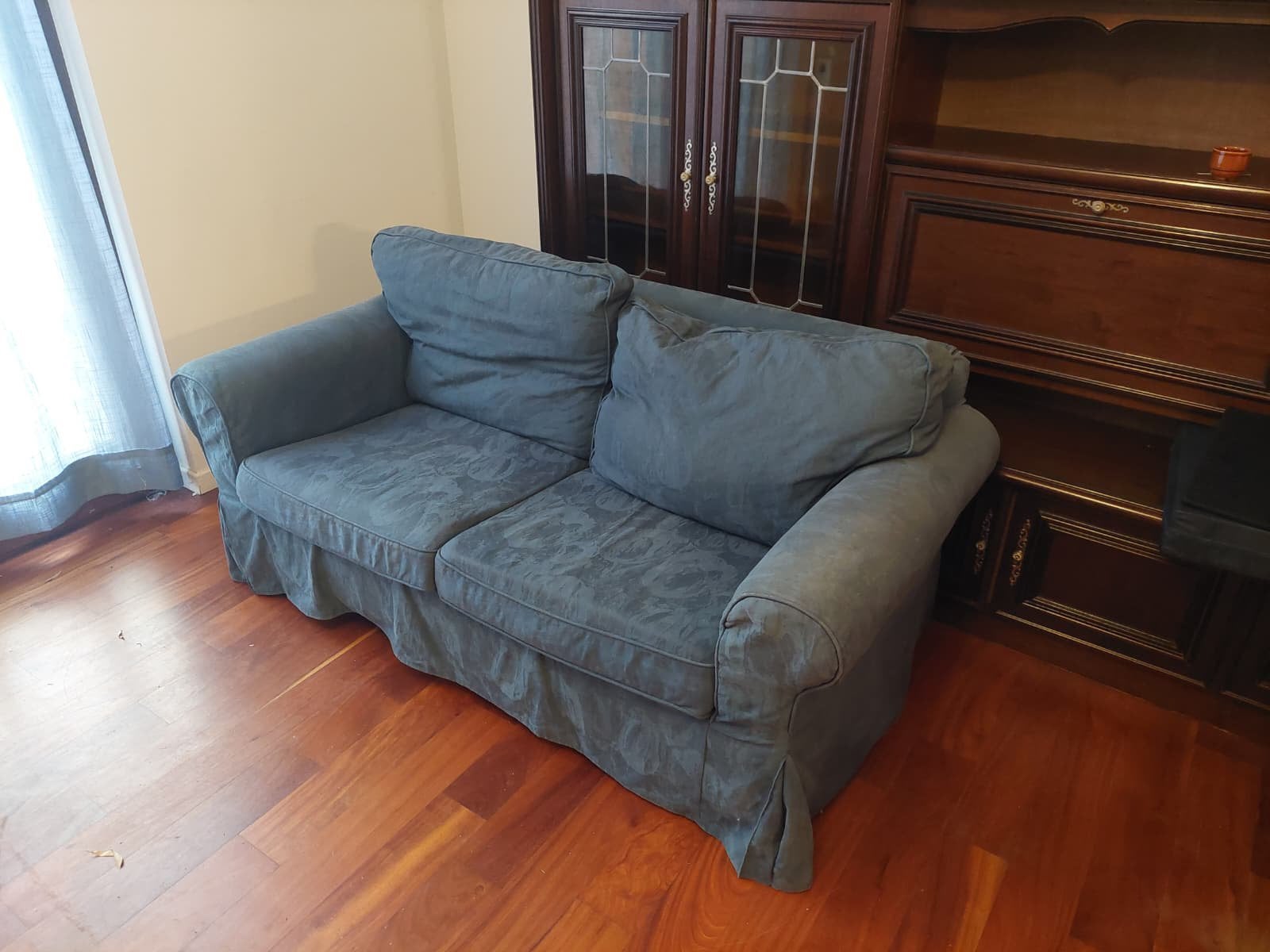 Canapé 2 places + fauteuil ikea ektorp bleu, Enlèvement, Comme neuf