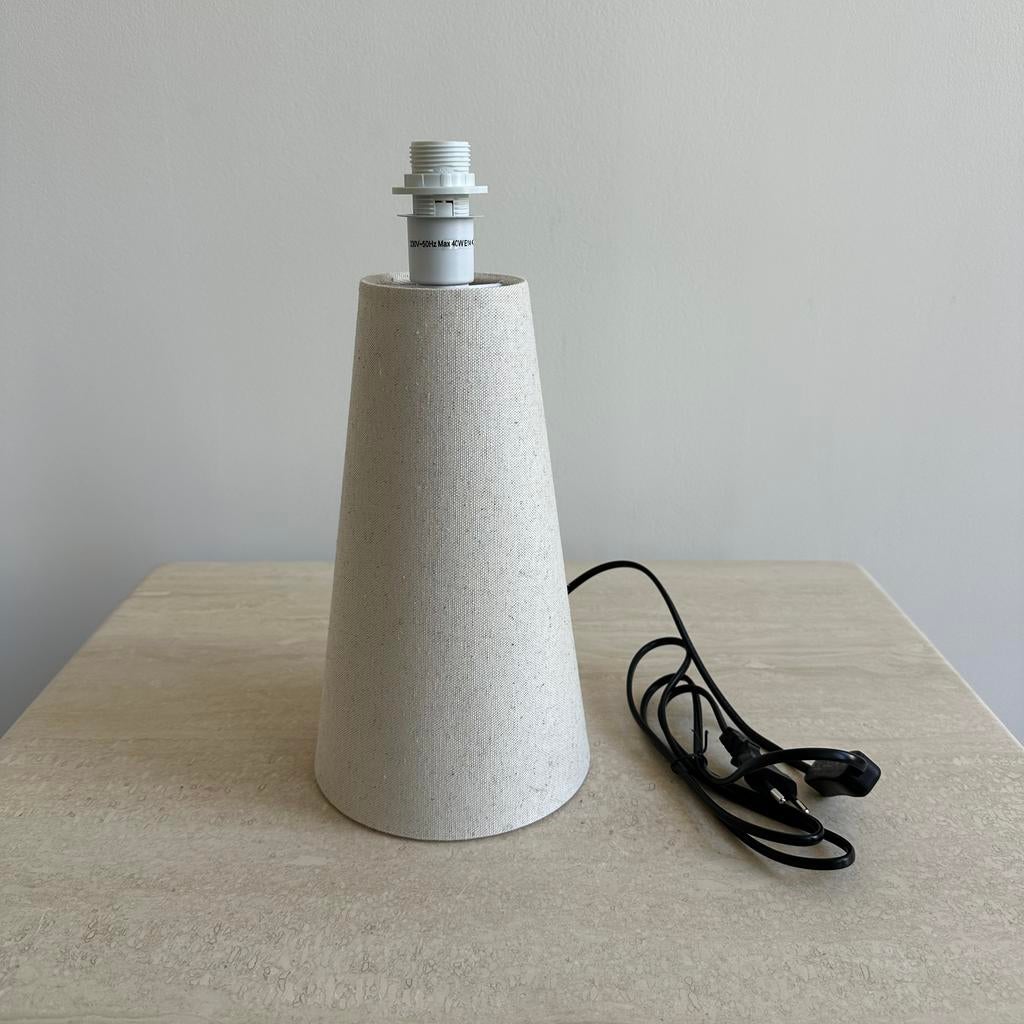 Tafellamp voet in beige stof, Ophalen, Zo goed als nieuw, Stof
