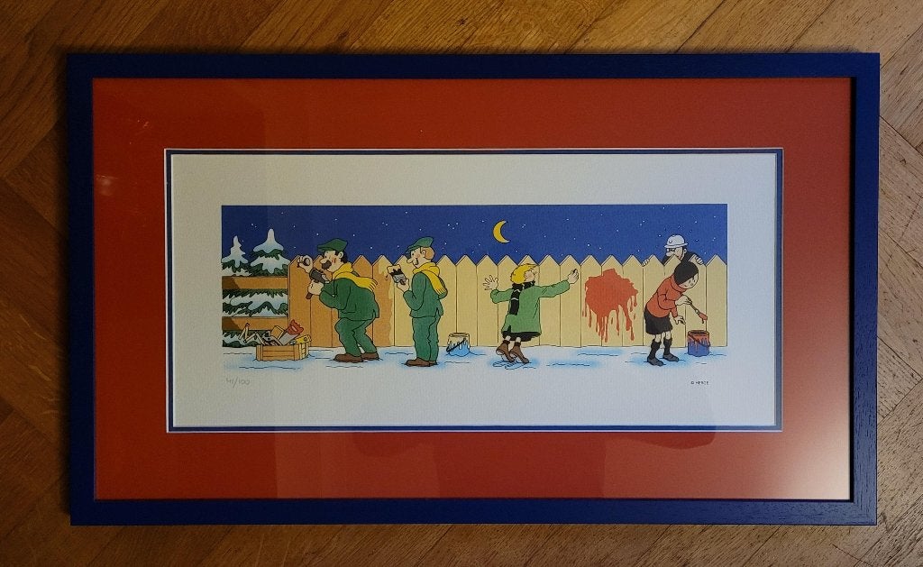 Lithografie grafiek kunst - Hergé Quick & Flupke, Ophalen, Zo goed als nieuw