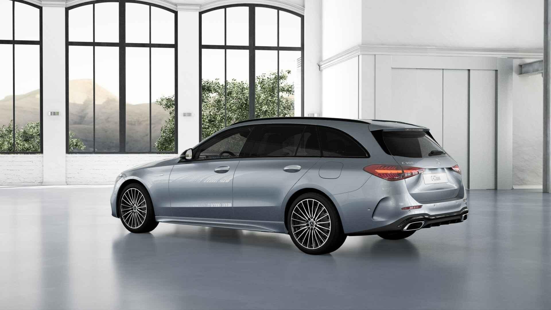 Mercedes-Benz C-klasse 300 e Break AMG Line | PAnormisch Dak, Autos, Mercedes-Benz, Argent ou Gris, 1800 kg, Entreprise, Hybride rechargeable