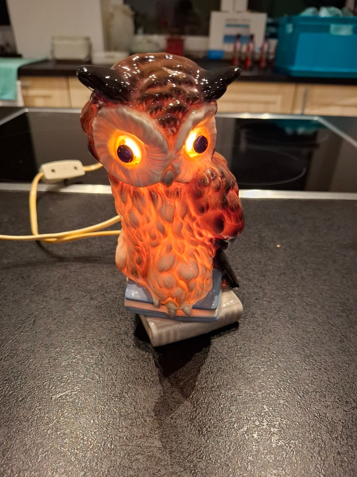 Rare Lampe à Parfum "Hibou sur Livres" - Goebel (Années 50), Vintage, Enlèvement ou Envoi, Avec prise, Comme neuf
