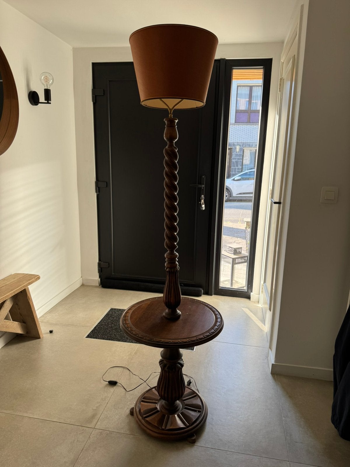 Lampadaire ancien antiquité, Maison & Meubles, Antiek, Bois, 150 à 200 cm, Enlèvement
