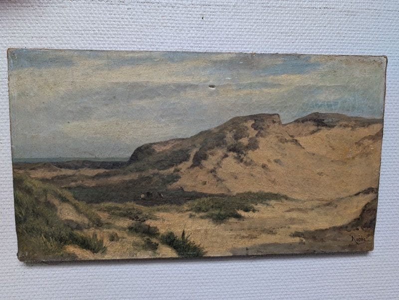 Schilderij duinlandschap Robbe, Antiek en Kunst, Overige stijlen, Doek, Ophalen of Verzenden, Landschap