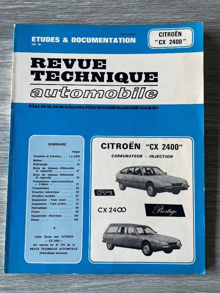 Revue Technique Automobile Citroën CX 2400, Enlèvement ou Envoi