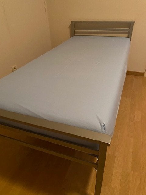 Lit 1 pers., Neuf, 90 cm, Gris, Une personne