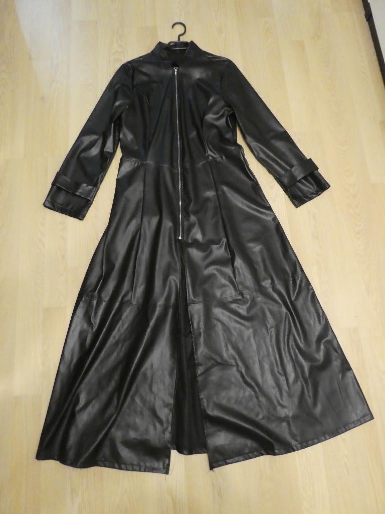 Jas / Jurk Leather Look Zwart, Kleding | Dames, Jassen | Winter, Ophalen of Verzenden, Nieuw, Zwart