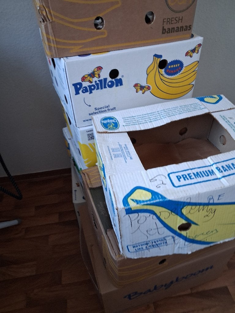 10 lege bananendozen met deksel, Doe-het-zelf en Bouw, Kratten en Dozen, Ophalen, Gebruikt, Doos