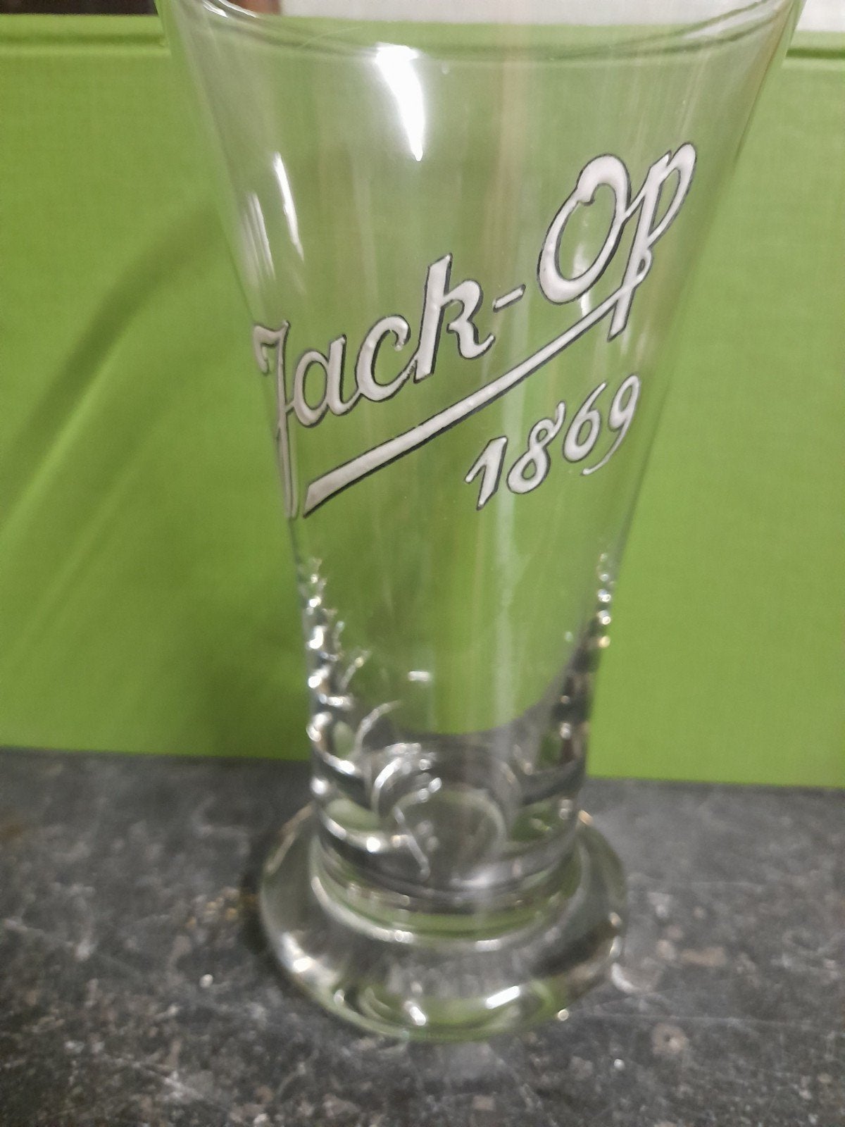 bierglas emaille jack-op, Verzamelen, Ophalen of Verzenden, Bierglas