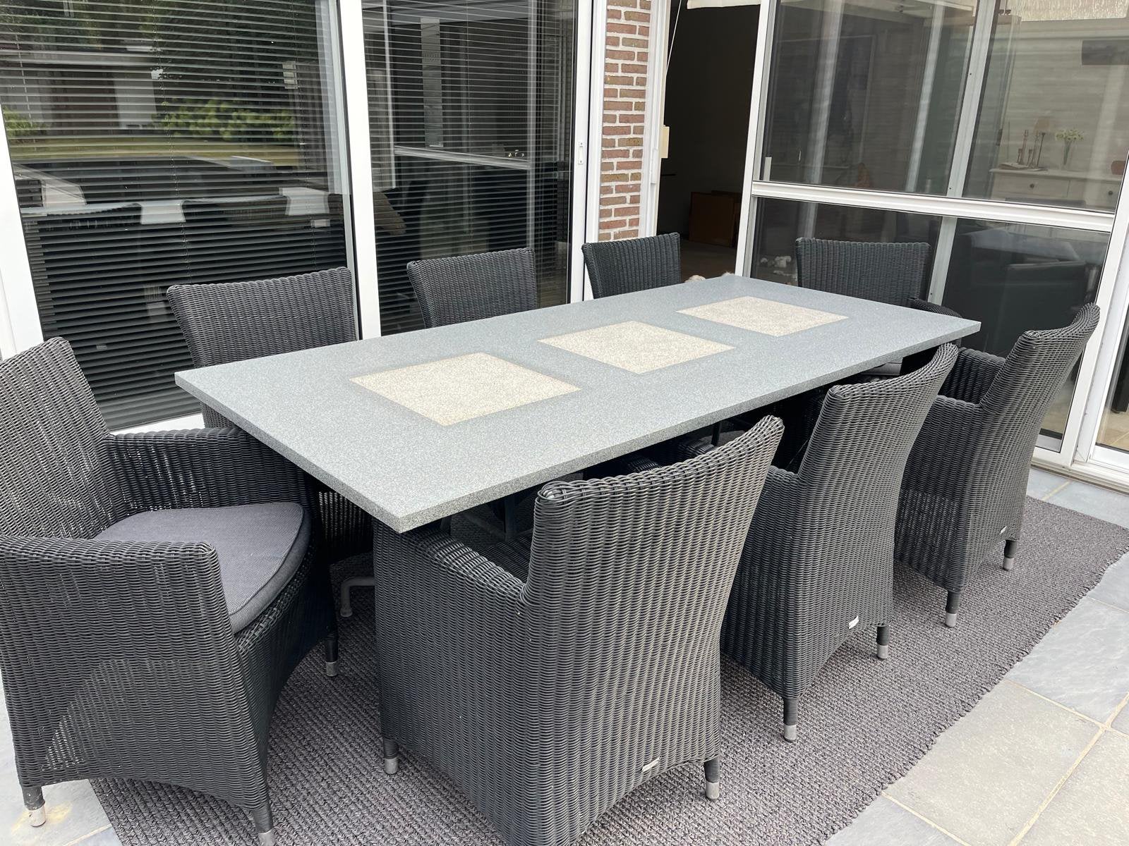 8 Rotan outdoor zeteltjes, Tuin en Terras, Tuinsets en Loungesets, Ophalen, Zo goed als nieuw, Rotan