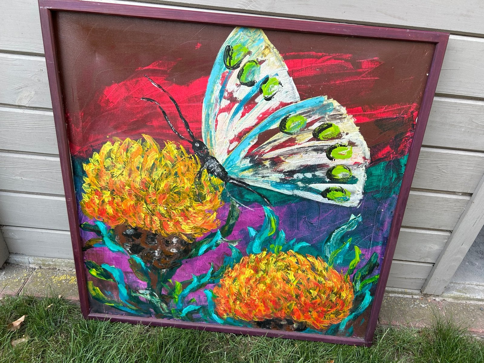Bloemkaders en schilderij, Ophalen