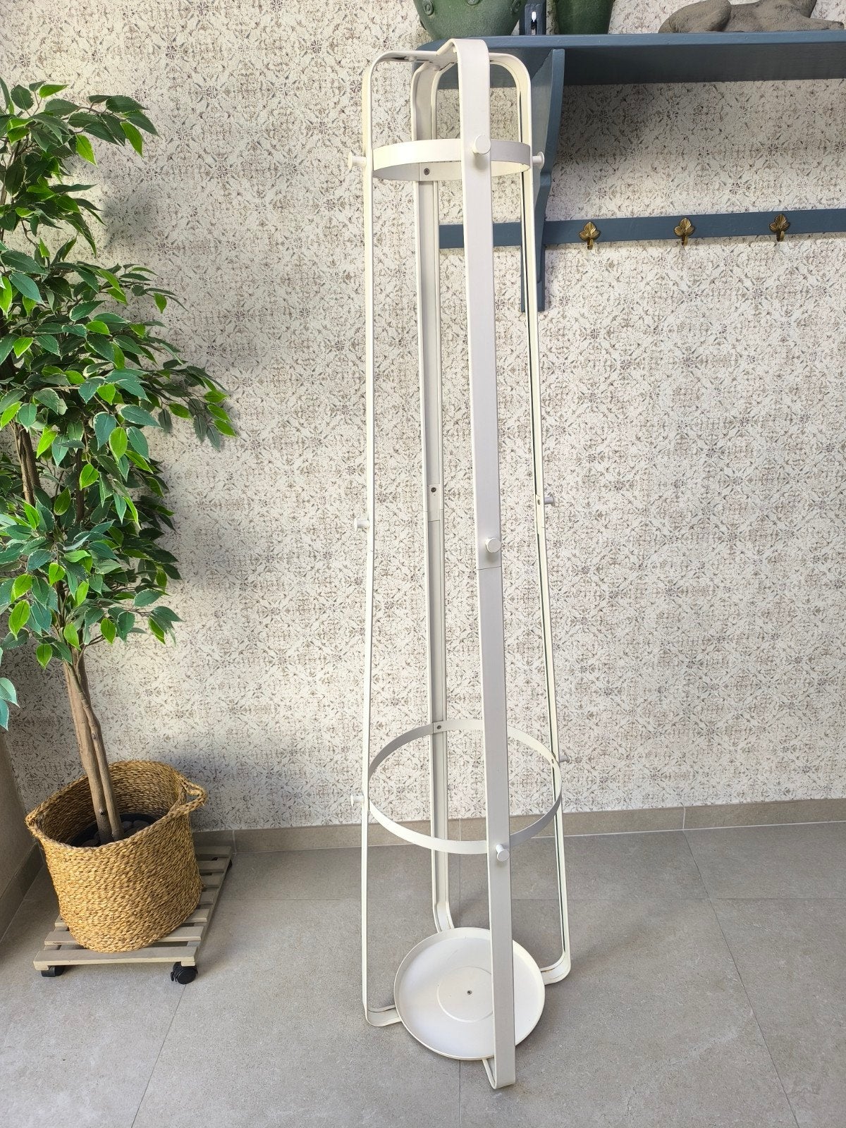 Ikea ENUDDEN metalen staande kapstok (Wit) (Vintage 1999), Huis en Inrichting, Ophalen, Gebruikt, Metaal, Staande kapstok