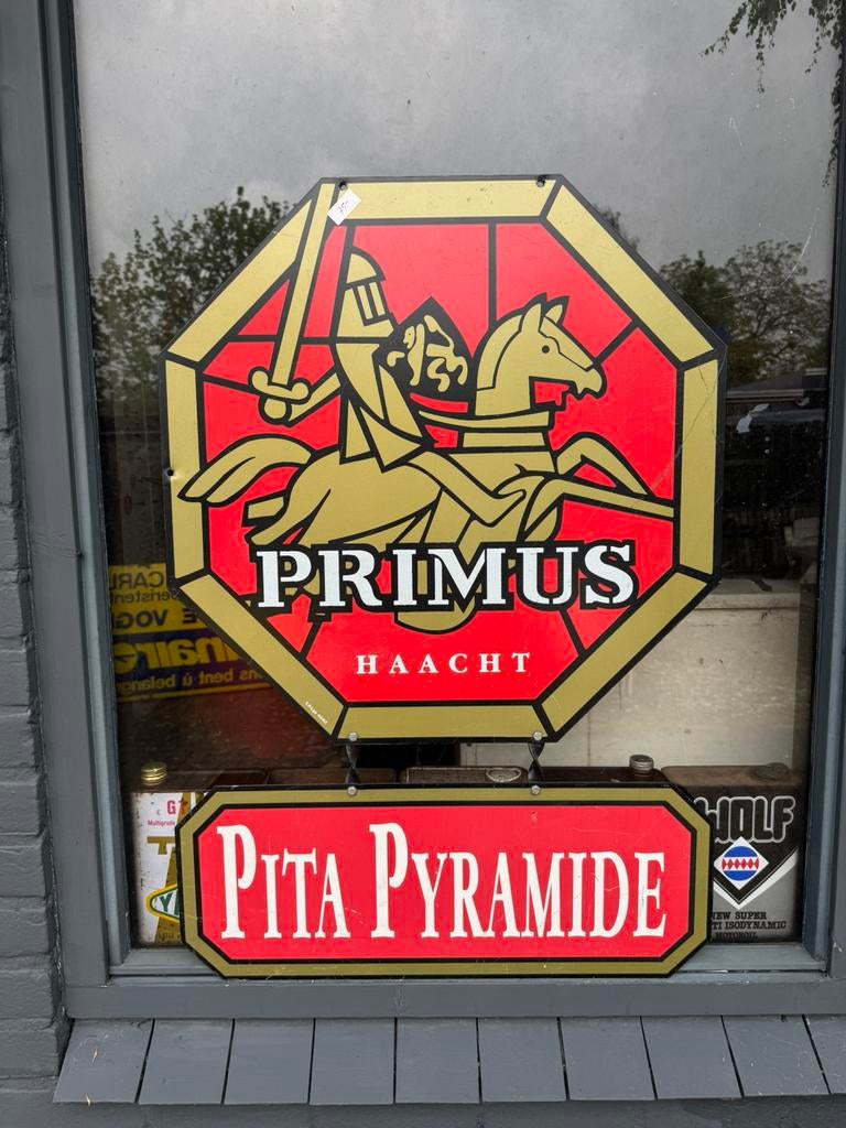 Ancien grand panneau d'affichage de la bière Primus, Enlèvement, Utilisé, Panneau publicitaire