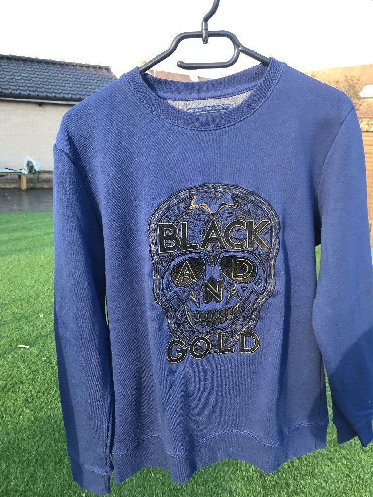 Sweaters black and gold smal, Ophalen, Gedragen, Maat 46 (S) of kleiner, Black and gold