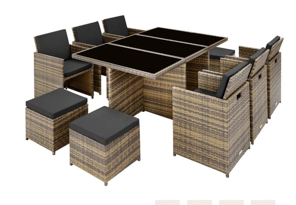 Volledige tuinset-6 stoelen+4 zitbankjes - Maar 4 maand oud, Ophalen, Meer dan 8 zitplaatsen, Zo goed als nieuw, Wicker