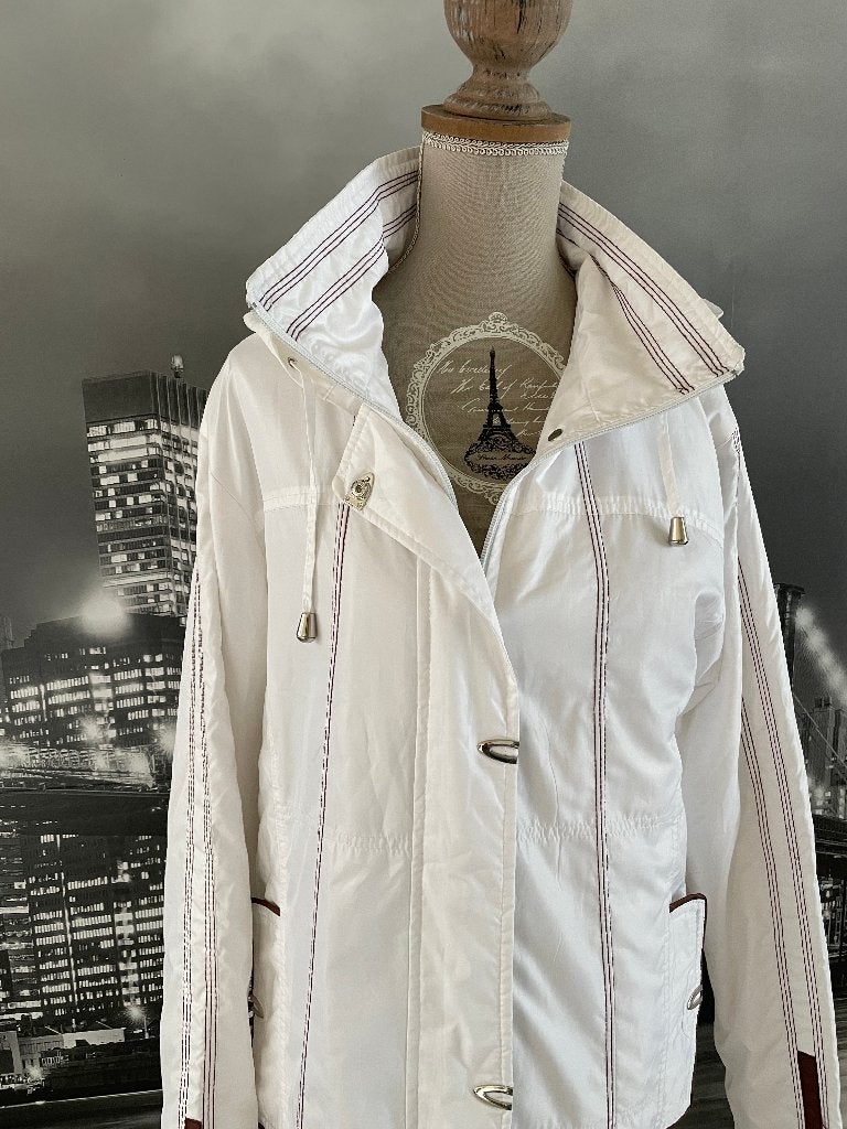 prachtig wit jasje tussenseizoen dames M (40/42), Envoi, Comme neuf, Taille 42/44 (L), Blanc