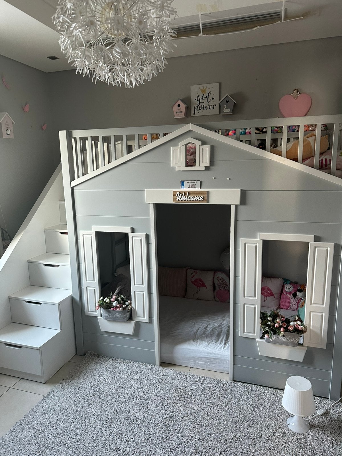 Pottery Barn house bed, Ophalen, Gebruikt, Halfhoogslaper