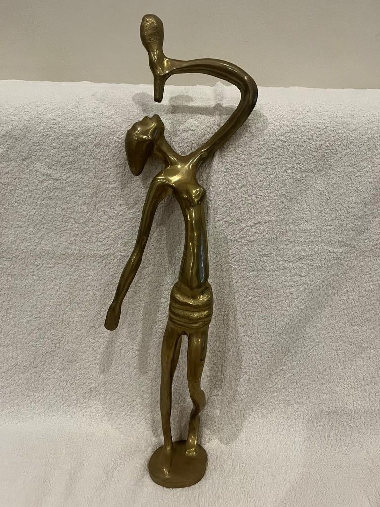 Zwaar bronzen beeld, Antiquités & Art, Art | Sculptures & Bois, Statue, Brons, Femme, 20 - 50 cm, Afrique, Abstrait, Fait main