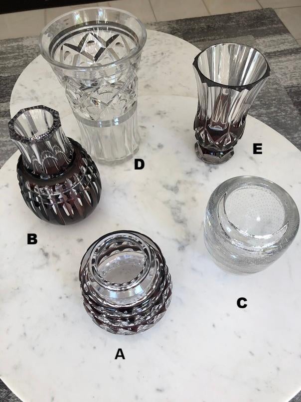 Vases et coupe Val Saint Lambert, Enlèvement