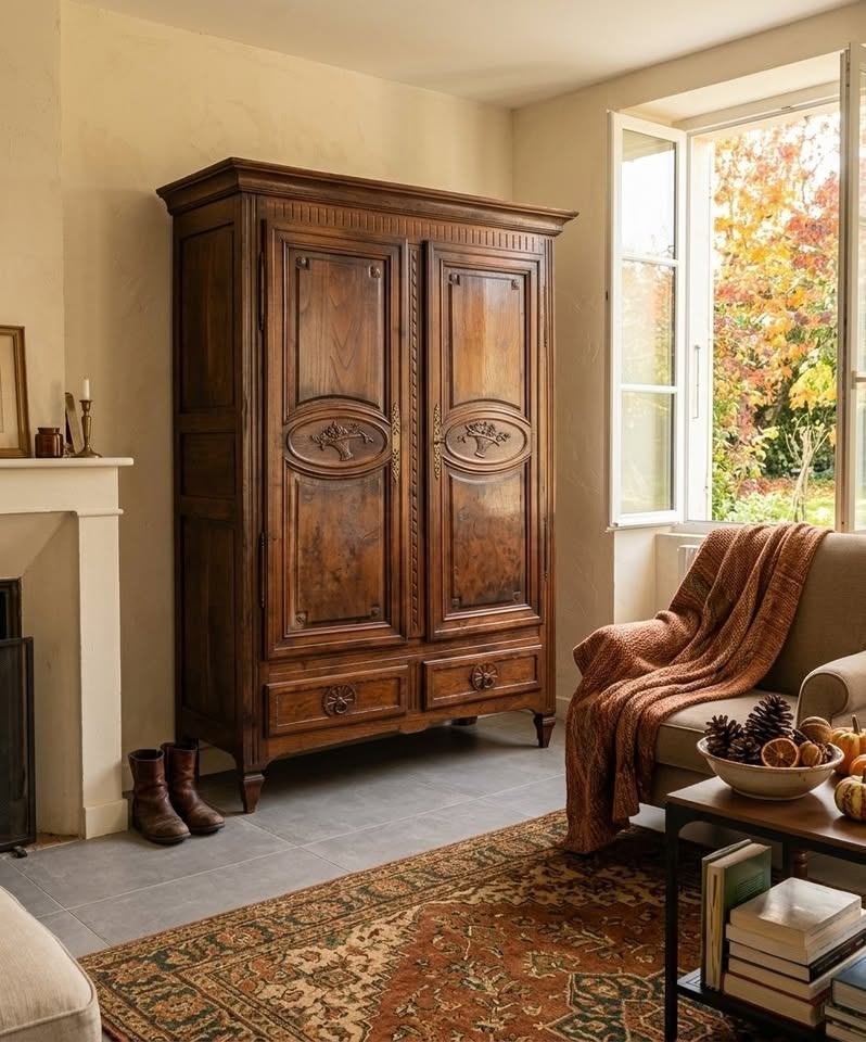 Armoire normande noyer massif époque XVIIIe siècle, Enlèvement ou Envoi