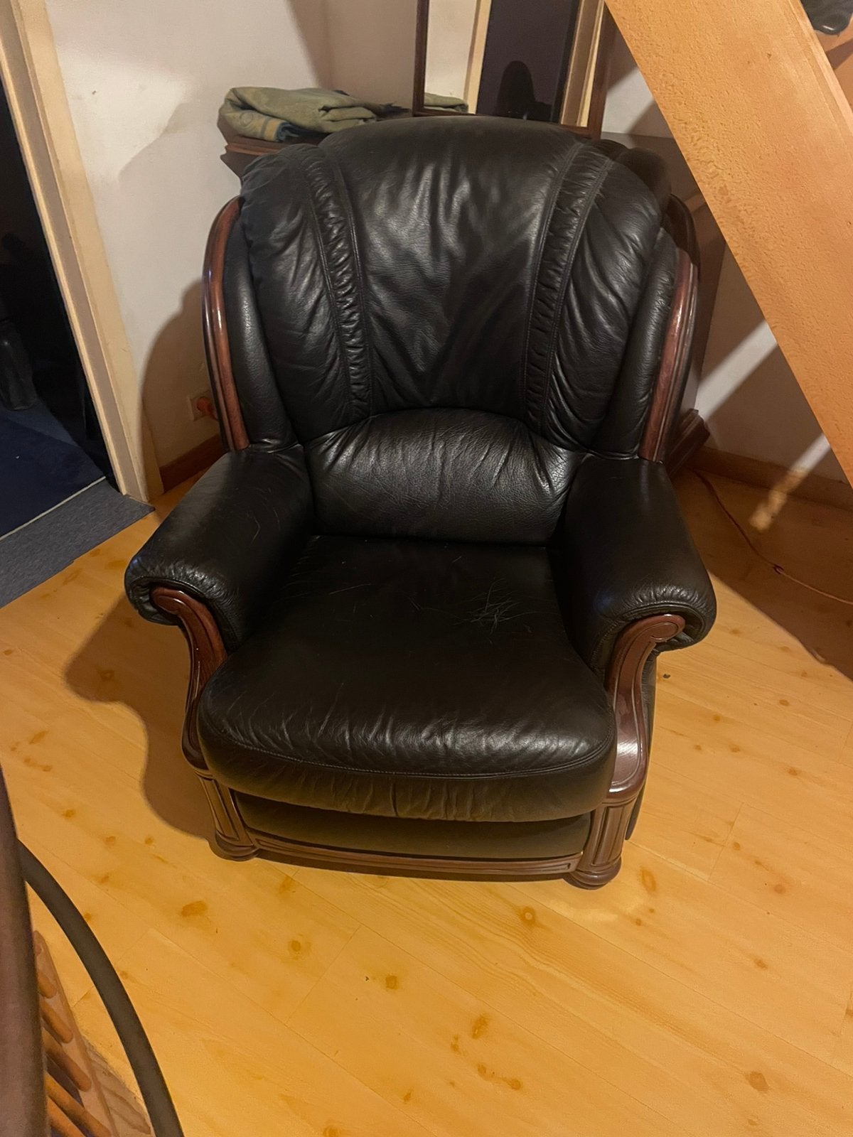 fauteuil, Enlèvement, Utilisé, Cuir
