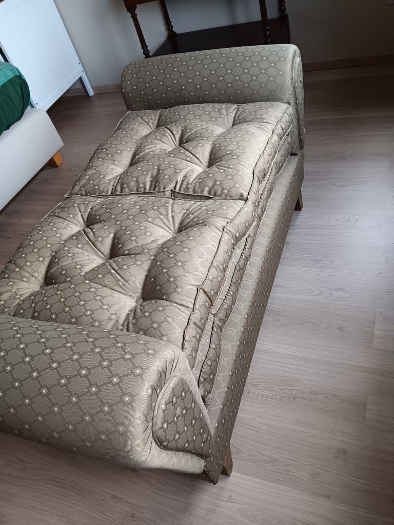 Brocante zetel met neerklapbare zijleuningen, Ophalen