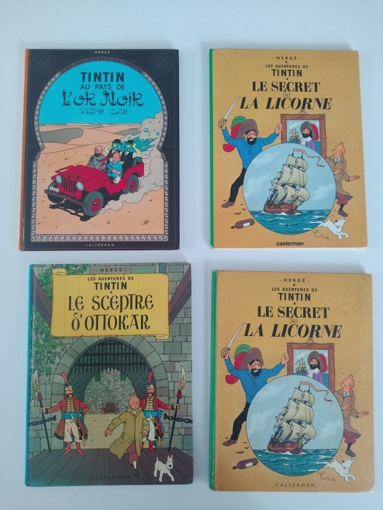 4 BD TINTIN – HERGÉ – CASTERMAN –70/80 – LOT OU UNITÉ, Livres, Plusieurs BD, Enlèvement ou Envoi, Comme neuf, Herge