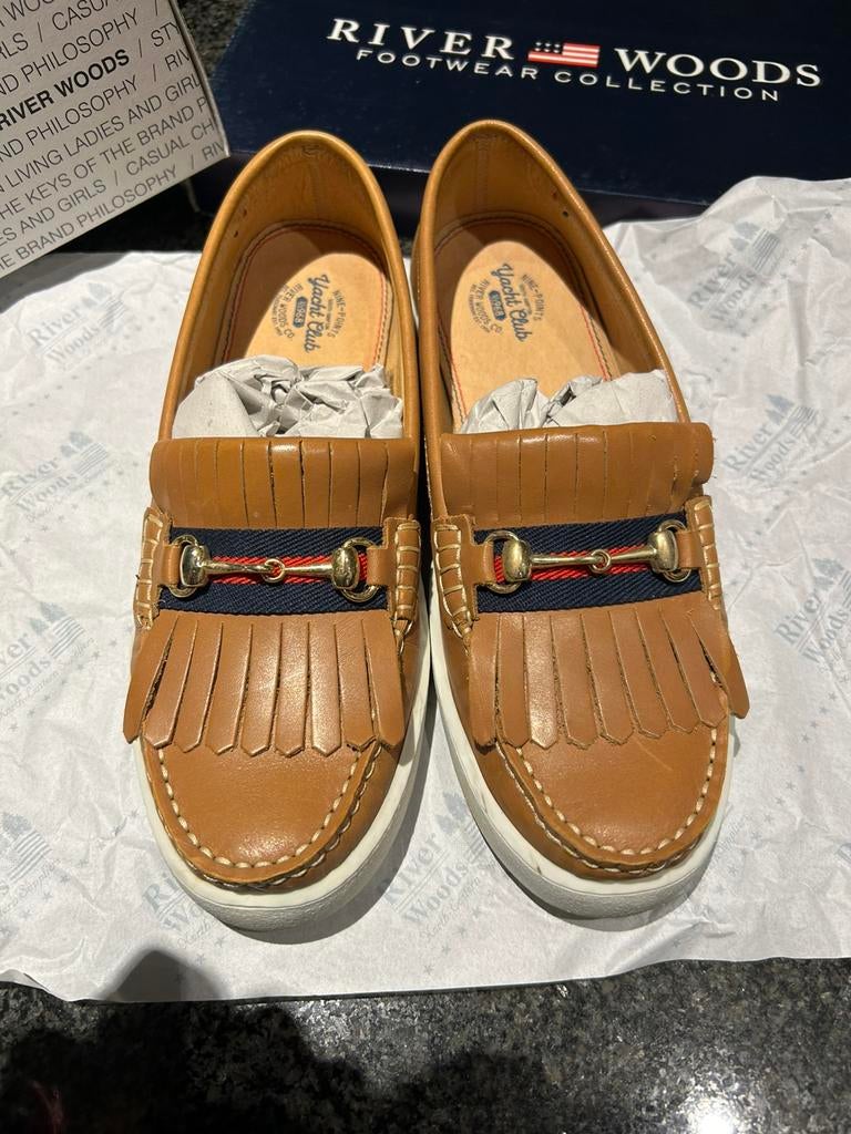 Lederen dames schoenen River Woods maat 40, Bruin, Overige typen, Ophalen of Verzenden, Zo goed als nieuw