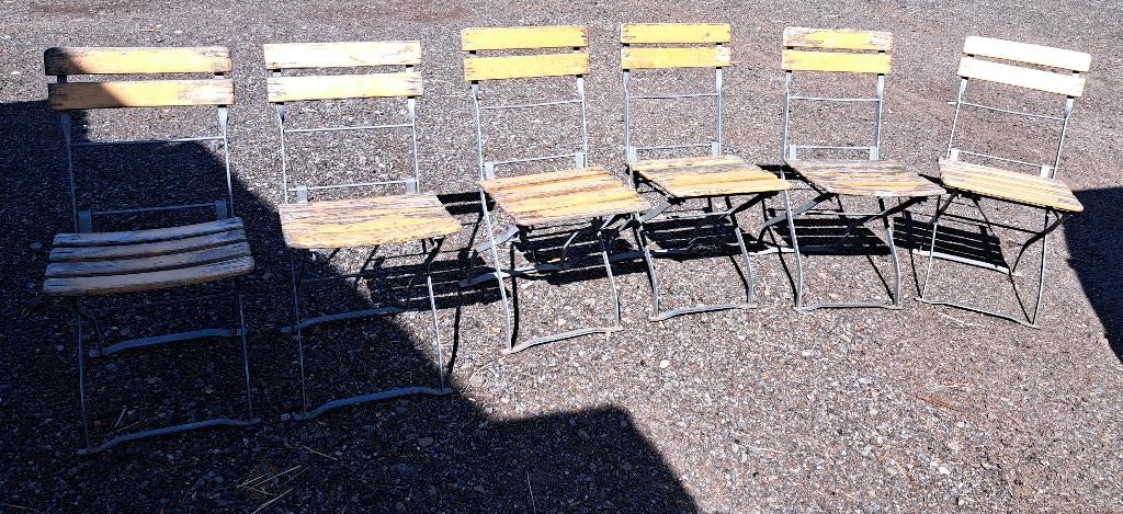 stoelen stoeltjes oude gegalvaniseerde klapstoeltjes, Ophalen