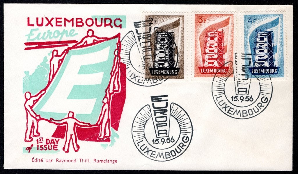 LUXEMBOURG Yt. 514/516 FDC 1956, Envoi, Luxembourg, Affranchi