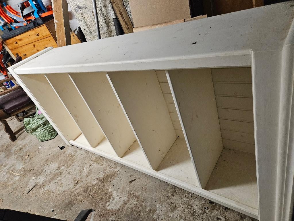 Grande étagère blanche en bois, Ophalen, Gebruikt