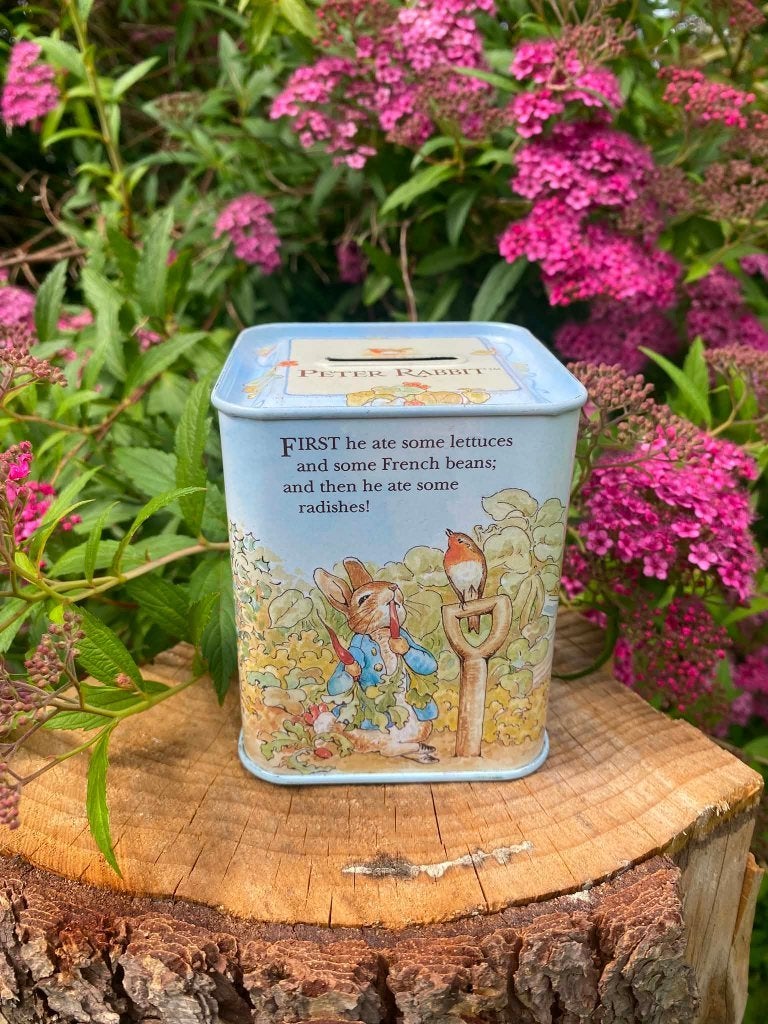 Petite tirelire métallique " Peter Rabbit ", Ophalen of Verzenden, Gebruikt, Metaal of Blik, Dier