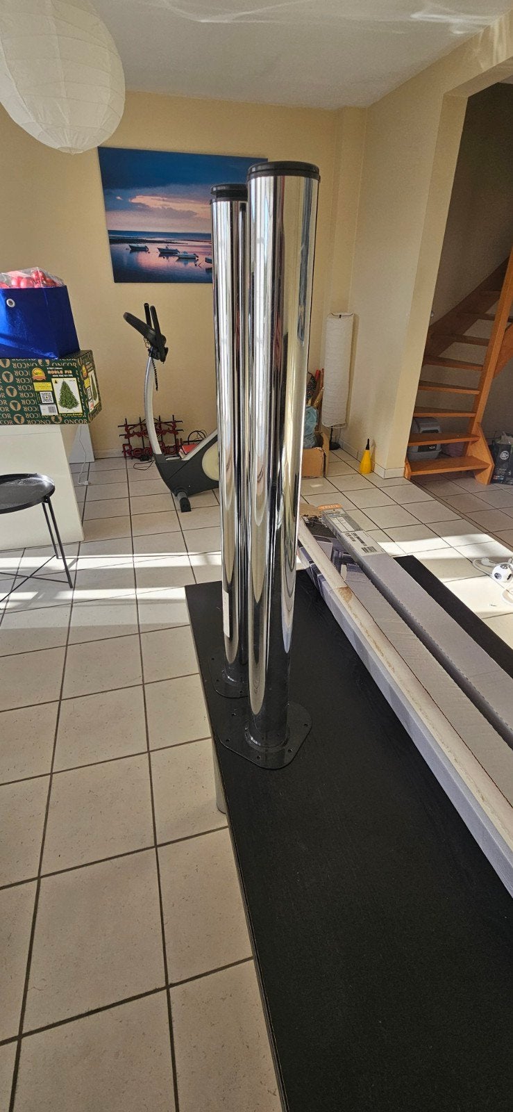 ikea tafelpoten zilver (2 stuks), Enlèvement, Comme neuf, Métal, 100 à 150 cm