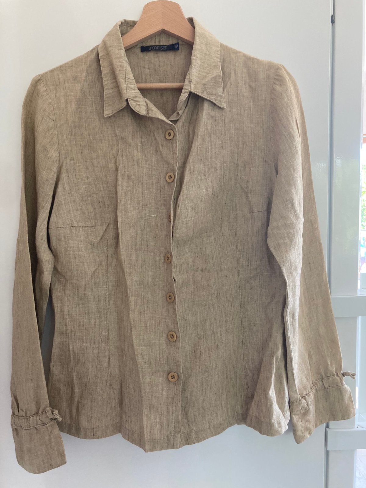 beige blouse met knopen, Vêtements | Femmes, Blouses & Tuniques, Enlèvement, Comme neuf, Taille 38/40 (M), Beige