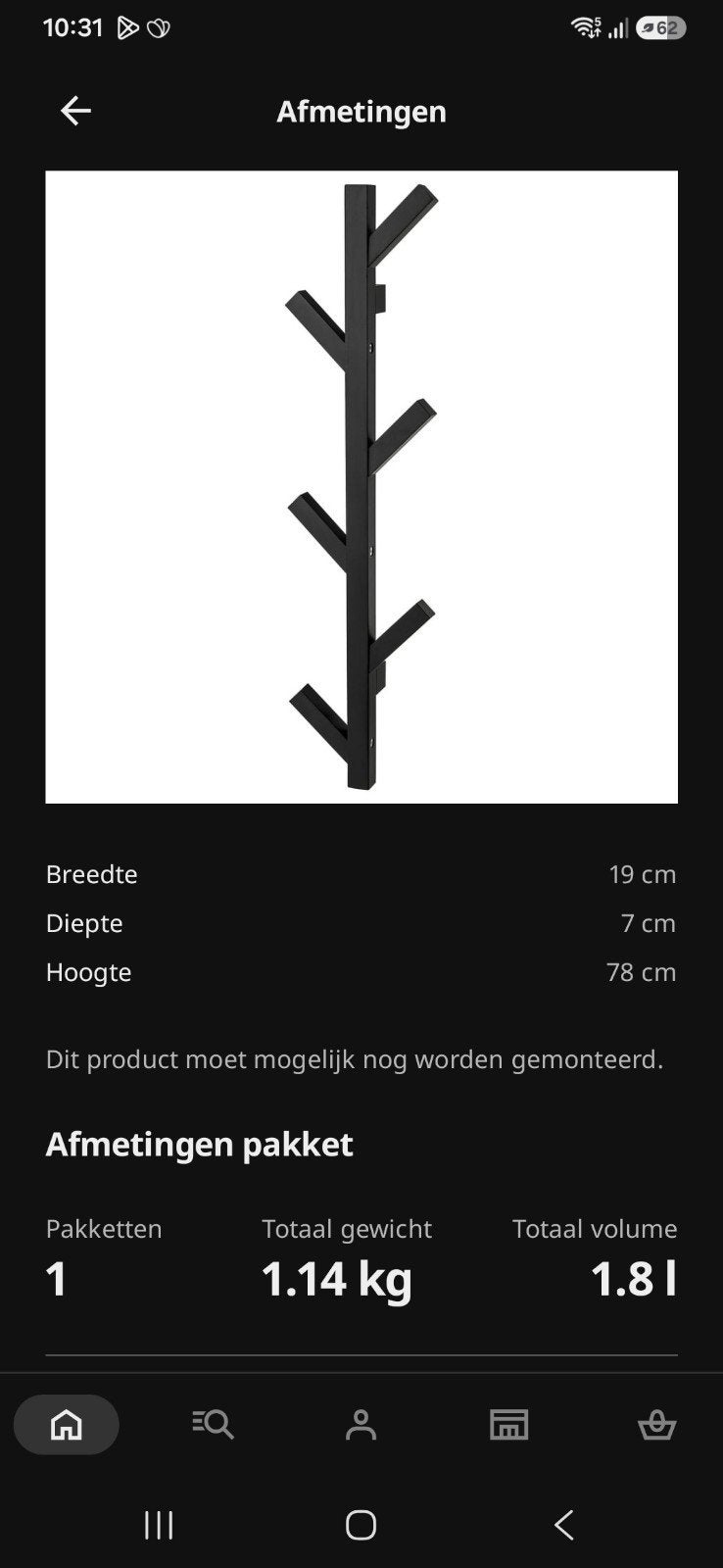 kapstok ikea, Ophalen of Verzenden, Nieuw