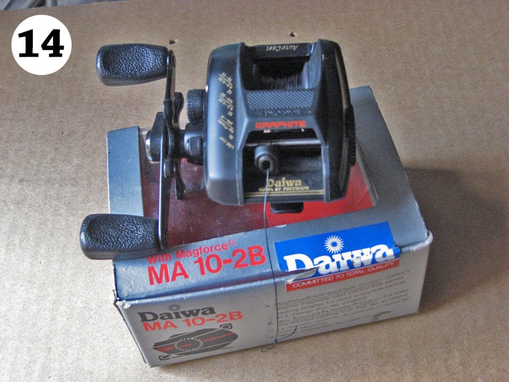 14-VINTAGE REEL- Jaren 1980 (uit verzameling), Watersport en Boten, Hengelsport | Algemeen, Ophalen, Zo goed als nieuw
