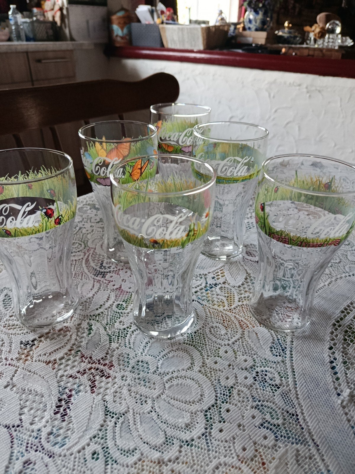 6 cola glazen, Verzamelen, Glas en Drinkglazen, Ophalen, Zo goed als nieuw, Frisdrankglas