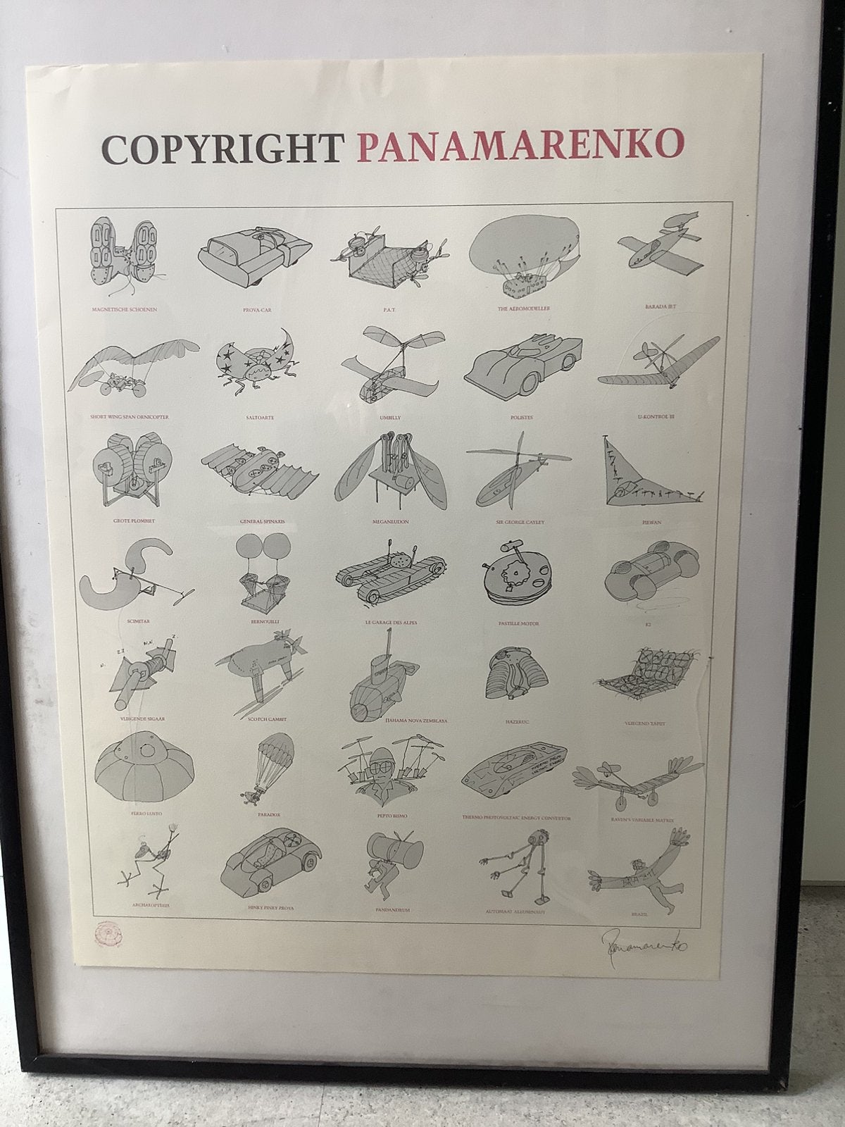 Poster panamarenko copyright, Antiek en Kunst, Ophalen