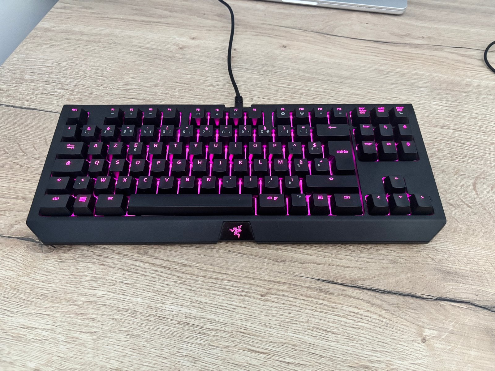 Razer Blackwidow TE Chroma v2 (razer yellow), Ophalen, Gebruikt, Gaming toetsenbord, Azerty