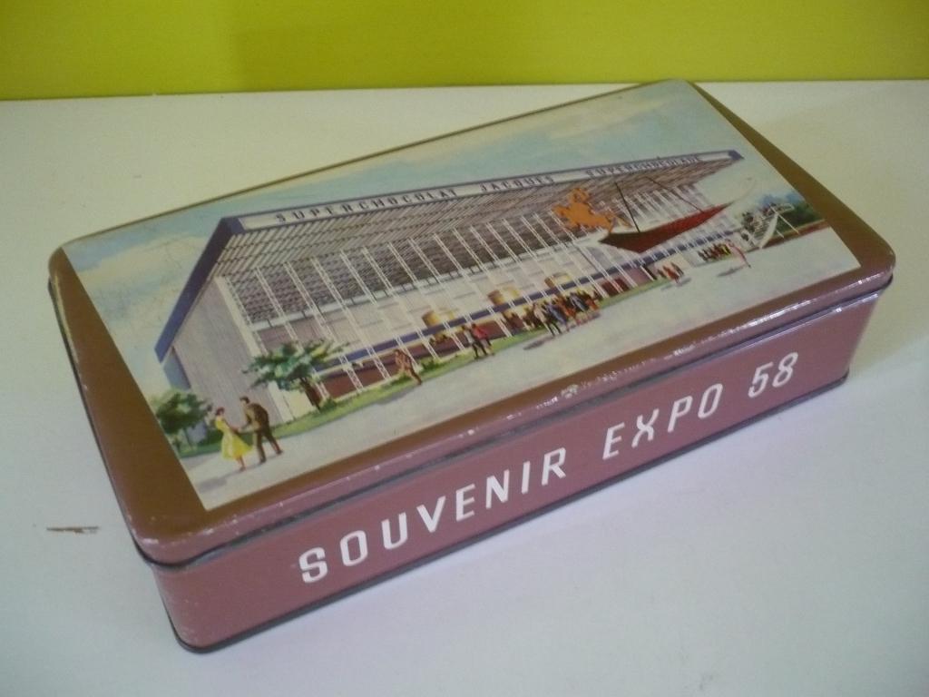Knappe blikken doos expo 58 chocolade jacques, Verzamelen, Ophalen of Verzenden, Gebruikt, Overige, Overige merken