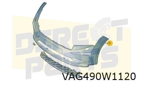 Skoda Enyaq IV (1/21-) Voorbumper (bij koplampsproeiers) (GR, Neuf, -, Skoda, -