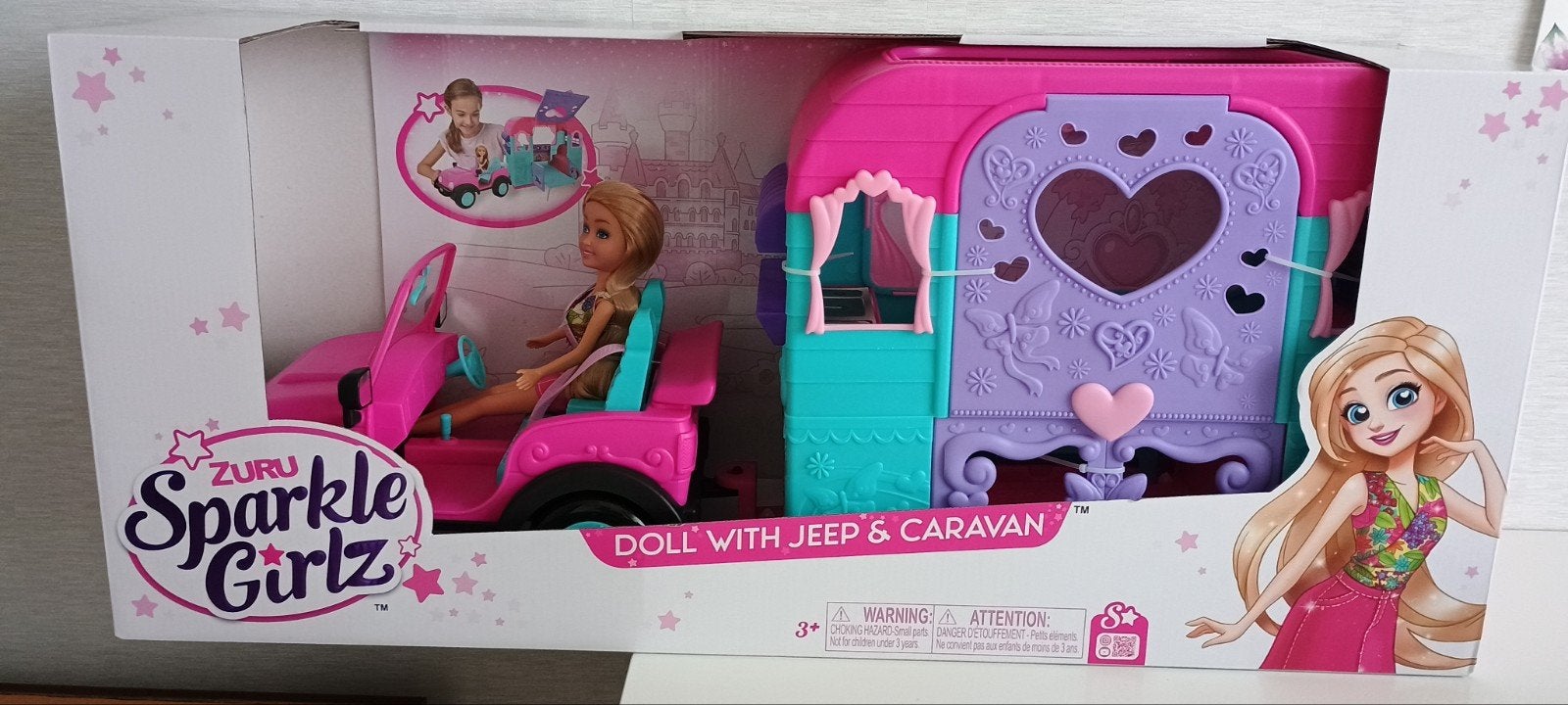 Zuru sparkle Girlz doll met Jeep en caravan. Nieuw., Enlèvement