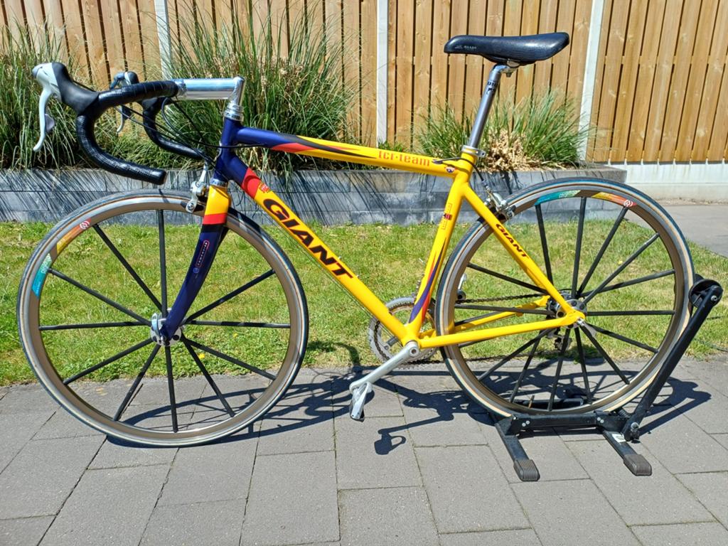 Giant TCR Team, Shimano 105 Mike Burrows wielen NIEUWSTAAT!, Frein sur jante, 49 à 53 cm, Aluminium, Enlèvement
