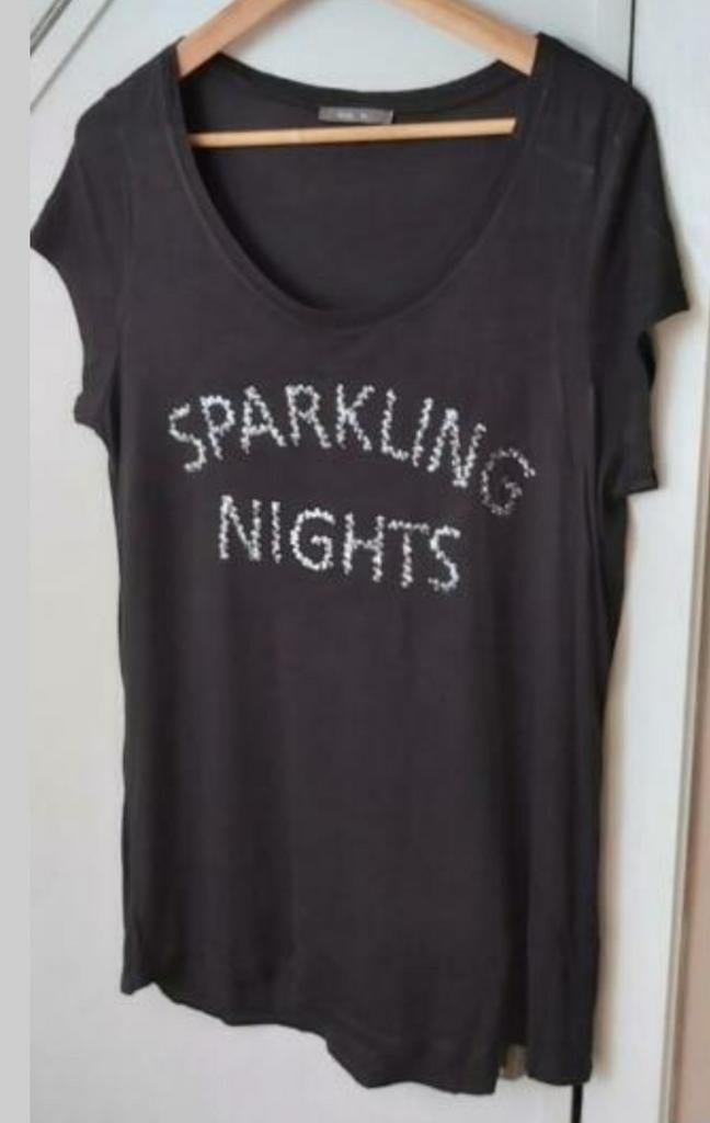 Prachtig stretch T-shirt large met pailletten..Hema, Kleding | Dames, Zwart, Maat 42/44 (L), Ophalen of Verzenden, Zo goed als nieuw