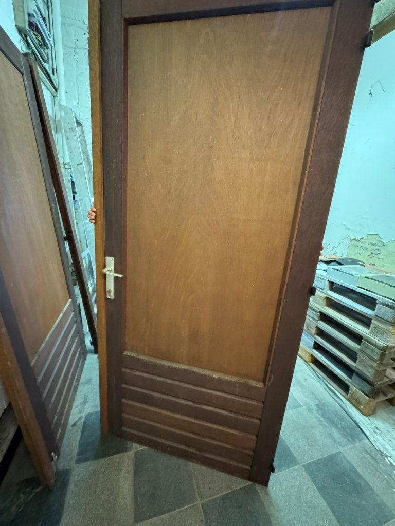 dubbel deur meranti met kader, Ophalen, 120 cm of meer, 200 tot 215 cm, Hout