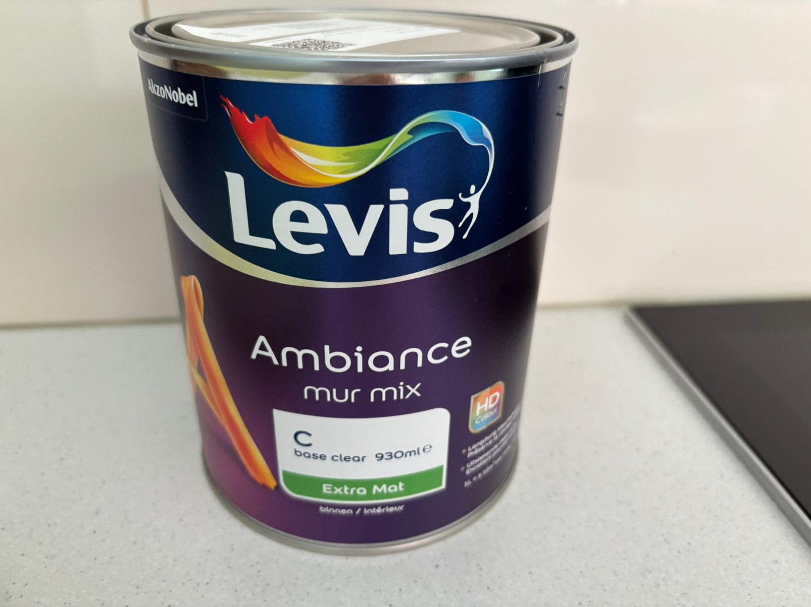 Levi’s muurverf goudkleurig/oker 1 liter - ongeopende pot, Overige kleuren, Nieuw, Ophalen of Verzenden, Verf