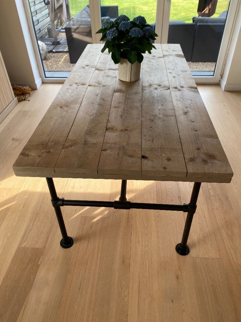Landelijke Steigerhouten eettafel, Ophalen, Gebruikt, 50 tot 100 cm, Landelijk