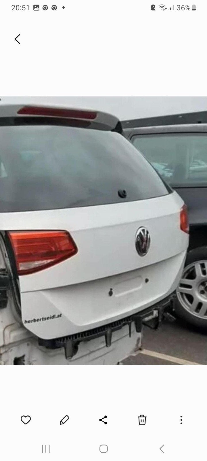 achterklep passat b8 kleur wit LC9A, Ophalen, Volkswagen, Achterklep